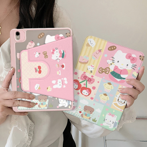 เคสไอแพด Gen9 Gen10 Air7 ที่ใส่ปากกา เชอร์รี่Kitty เคสiPadหมุน 360° Air6 Gen11 Air5