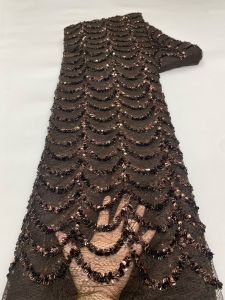 Luxury Beads Mesh Lace Fabrics SKY BLUE Lace Nigerian African Tulle 2026 French Tulle Beaded Net Lace for Women Evening Dress