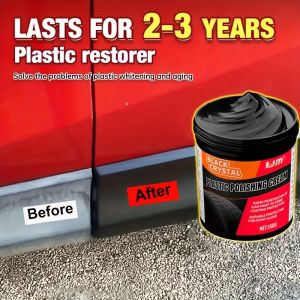 150g Plastic & Rubber Repair Paste - Black Crystal Polish for Car Scratches Tire Shine & Interior Renewal Anti-Aging & Fade Re
