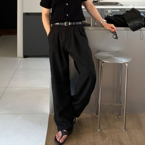 Ssumenam | Linen Drop Crotch Pants Spring Wide Leg