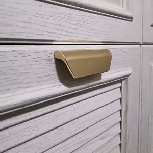 Curve Pull Handle Pull Handle Emas Gold Mewah Handle Modern Tarikan Laci Gagang Pintu Lemari