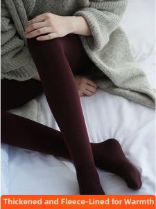 Red Wine Toned Slimming Compression Pantyhose Thickened