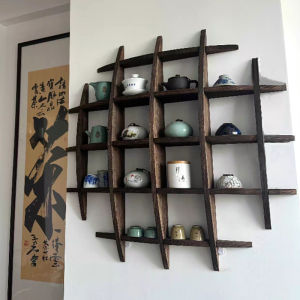 New Chinese Style Real Wood Multi-treasure Shelf Rounded Cabinet Storage and Display Rack for Tea Set and Other Household Items