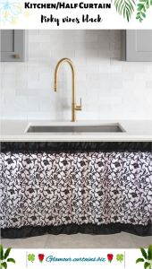 glamour lababo or kitchen curtain pinky vines design 60wx30L affordable and more colors