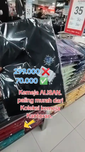 Kemeja Polos Lengan Panjang ALISAN Warna Hitam/ Kemeja Kerja & Acara Formal