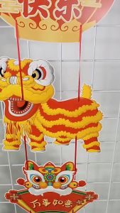 LIỄNG SƯ LÂN TREO 2 BÊN CỬA TRANG TRÍ TẾT 2024 QT934