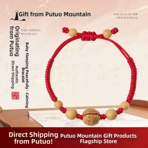 PUTUOSHAN | Vòng Tay Hạt Gỗ Đào và Hạt Hạnh Nhân Tĩnh Lặng