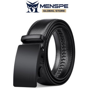MENSPE Mens Belt Fashion Business Belt Genuine Leather Belt Second-layer Cowhide Automatic Buckle Belts Brand Luxury High Quality Strap Leisure Casual Belt Male Waistband for Men