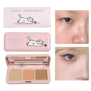 Kem Che Khuyết Điểm Mèo Vui Tươi 3 Màu Kết Cấu Dưỡng Ẩm Cho Vết Mụn & Quầng Thâm Che Phủ Mỹ Phẩm Làm Sáng Da Xỉn Màu