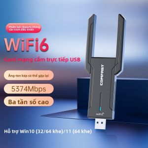 Comfast | Bộ chuyển mạng không dây WiFi6 Plug-and-Play USB AX5400 cho Laptop Desktop Bộ thu phát tín hiệu WiFi