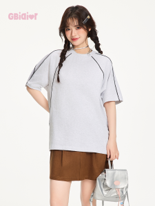 Gbiaior | Áo Thun Đơn Giản Thiết Kế Retro 100% Cotton