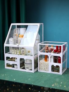 ABS Glass Cosmetic Drawers Makeup Jewelry Storage Display Organizer Box Kosmetic Kotak besar
