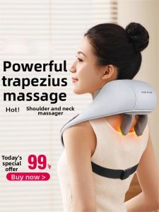 Neck Massager Back Waist Shoulder Professional Tool for Neck And Back Massage Intelligent Heat Therapy Applicable to Leg Neck Back And Waist