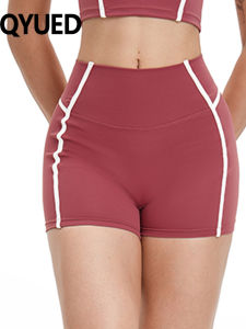 QYUED | Butt-Lifting High-Waist Yoga Shorts 3D Color Block