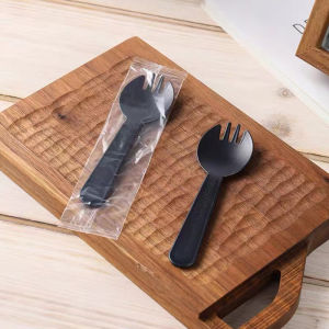100Pcs Disposable Fork Spoon Dessert Spoon Individually Packed Fruit Fork Birthday Cake Spoon