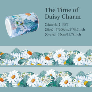 2m/Roll Colorful Flower PET Tape Decorative Masking Tape Scrapbooking Sticker Journal Aesthetic Stationery