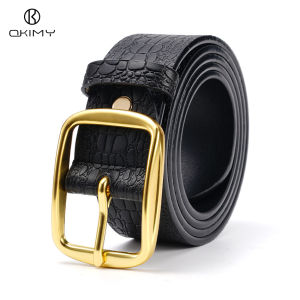 OKIMY Men Belts Leather Belt Second-layer Cowhide Leather Belt Utility Waist Belts 120cm Adjustable Length Dress Belts for Men with Classic Buckle Vintage Jeans Belt for Men