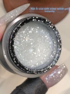 Fine Sparkle Opal Glitter Nail Snow Velvet Gel