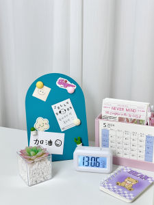 Modern Minimalist Magnetic Whiteboard Fridge Organizer Study Plan Memo Board Tabletop Storage Metal Material Non-Customizable