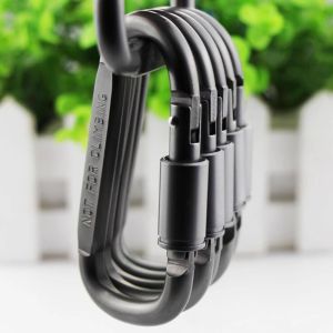 Aluminum Alloy D-Rings Locking Carabiner Backpack Clip with Spring Link Hooks for Outdoor Hiking Camping NOT for Climbing