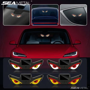 SEAMETAL | SEAMETAL Car Dynamic Expression Light Neon LED Solar Type-C Rechargeable Wireless Devils Eyes Light Smart Sensor Universal Fit