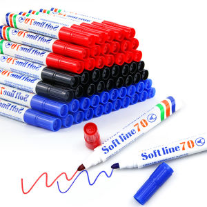 3pcs Large Capacity Oil-Based MarkerBlack Red Blue Quick-DryNon-Erasable Logistics MarkerMarkers Pen