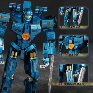 K Box Dangerous Rangers Crimson Typhoon Mech Garage Kits Ornaments Assembled Building Block Toys Pacific Rim Series