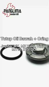 Tutup Oli Bawah Jupiter MX-New-King & Vixion Lama-New & Byson & (Bisa Pakai untuk Tutup Oli Bawah Bagian Samping Mio Sporty-Soul &  Fino & Nouvo) Baut-Baud Pembuangan
