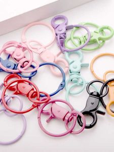 Colorful Metal Painted Keychain Dog Buckle Jewelry Accessories Creative Gift Bag Pendant Key Ring Hook Fashionable Design