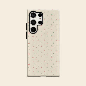 cream cherry ditsy Luxury Fashion Full Lens Protective Case for Samsung Galaxy S26 S25 S24 A56 A36 Plus Ultra