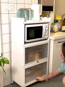 Kitchen Dust Cabinet Rack 3/4/5 Layers Kitchen Rack Rustproof Storage Dustproof Storage Cabinet Carbon Steel Multi-function Rack Enclosed Rack