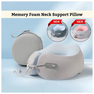 Ready Stock Lightweight Travel Neck Pillow Headrest Neck Support Bantal Leher U Shape Memory Foam Ergonomic Adjustable Portable Comfort Cushion Boleh Lipat Untuk Airplane Flight Kereta Office Pejabat Sandaran Kepala Selesa Cooling Cover Luggage