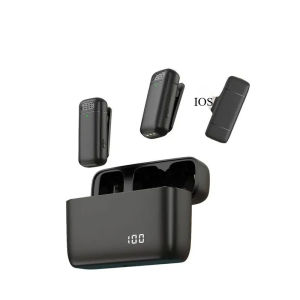 Wireless Lavalier Microphone with Charging Case Portable Noise Cancelling Mini Outdoor Microphone for Live Interviews