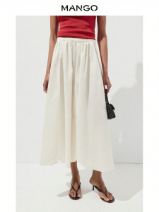 Mango | Womens 2026 Fall/Winter New French Style High Waist Long Skirt