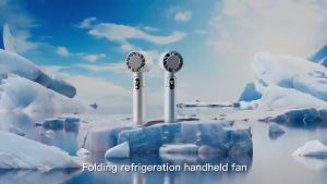 Portable Electric Fan Semiconductor Refrigeration Handheld Fan 4000mAh USB Rechargeable Cooling Fan Air Cooler Outdoor