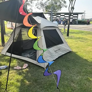 ธงกังหันลมสีรุ้ง กังหันลม กังหันลมของเล่นสําหรับเด็ก ยาว1.6m พับได้ สําหรับบ้าน และสวน ตกแต่งกลางแจ้ง สำหรับประดับตกแต่งเต็นท์ แคมป์ปิ้ง ตกแต่ง