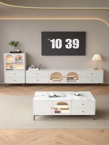 ตู้เก็บ Master Hom รับแขก ชั้นวางทีวี โต๊ะวางของ สีครีมสไตล์ยุโรป เฟอร์นิเจอร์ห้องนั่งเล่น มิตรภาพ 97.5