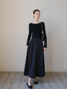 XXNING | Đầm Cổ Lớn Kết Hợp Phong Cách Hepburn