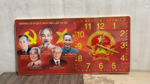 Đồng hồ Tráng Gương 5D in hình Bác Hồ Bác Giáp Bác Trọng- Những vĩ nhân làm nên Lịch sử Đất Việt