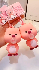 [Christmas Gift]Loopy Blow Bubble Keychain Pink/Stress Relief Squishy Toy/Gantungan Kunci Tas Sekolah Liontin Hadiah Ulang Tahun