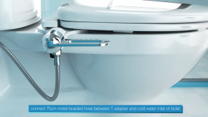 HANA Non Electric Ultra Thin Bidet Toilet Seat Attachment Dual Nozzle Sprayers for Posterior and Feminine Wash Fresh Water Ass Spray