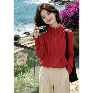 Shalldoer | Hooded UV Protective Lightweight Trendy Red Jacket