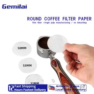 Gemilai 100 sheets of disposable coffee filter paper for espresso machine powder filter Portafilter basket circular coffee machine filter paper