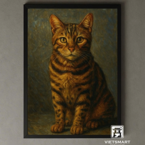 Tranh Nghệ thuật "Một Chú Mèo" VIETSMART ART - Acrylic 45 x 60cm