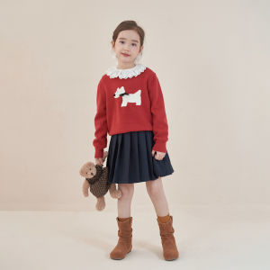 Girls Knitted Sweater Spring New Style Children Casual Sweet Cartoon Pattern Baby Fashionable Casual Clothes Versatile Knit Top