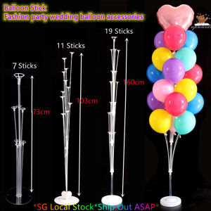 ✨SG Ready Stock✨73cm 103cm 130cm 160cm Tubes Kit Reusable Table Balloons Stand Holder for Birthday Party Wedding Accessories Decoration with Base Balloon Stand