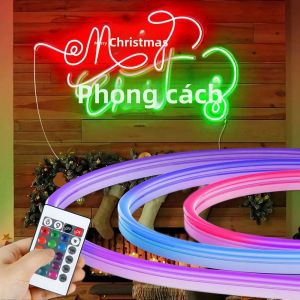 Đèn LED Neon 5V RGB Dải Đèn 1M/2M/3M/5M IP65 Chống Nước RGB Đèn Neon Băng Có Điều Khiển Từ Xa Cho DIY Trang Trí Tủ Nhà
