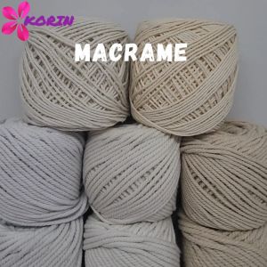 Tali Katun Makrame / Macrame Cotton Rope / Benang Macrame / Warna Katun Tua Katun Muda Putih [100gr] (Uk : 1mm2mm3mm4mm )