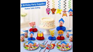 Circus Clown Cartoon Festival Decor Pack Disposable Tableware Plates Cups Straws Honeycombs Spiral Birthday Gathering Accessorie