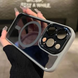 MIRROR CASE เคสอะคริลิคเคสชาร์จได้ กันเลนส์กล้อง ขอบสี กล้องเงา for iPhone 16 Pro Max 16 Pro iPhone16 i11 12 Pro max 13 Pro max 14 Promax 14Pro 15 P ro max